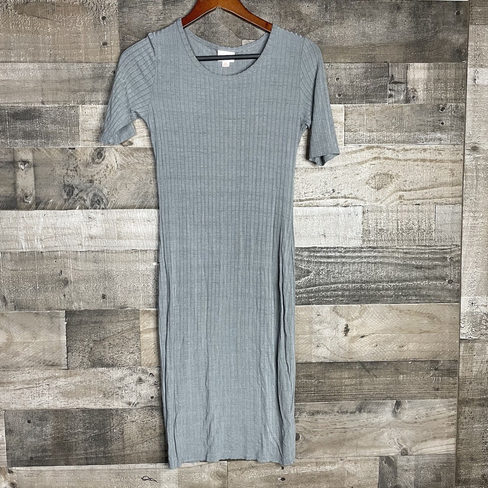 Luluroe Womens Dress Size XS Pullover‎ T-shirt Gray Striped Textured Stretchy